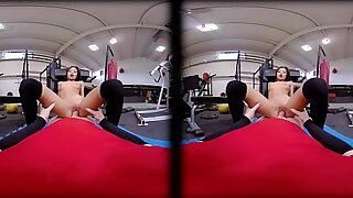 VRConk Puny girl banged by gigantic shaft at the gym VR Porn
