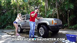 DON'T FUCK MY step Daughter-in-law - Naughty Sierra Nicole Fucks The Carwash Fellow